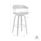 Armen Living Topanga 26" Swivel Black Wood Counter Stool in Gray Faux Leather with Golden Bronze Metal LCTOBABLKGRY26 - alternate 7